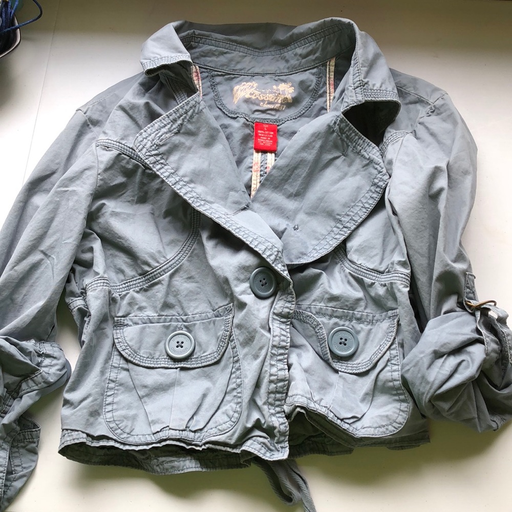 DONATED Mossimo dusty blue cropped jacket
